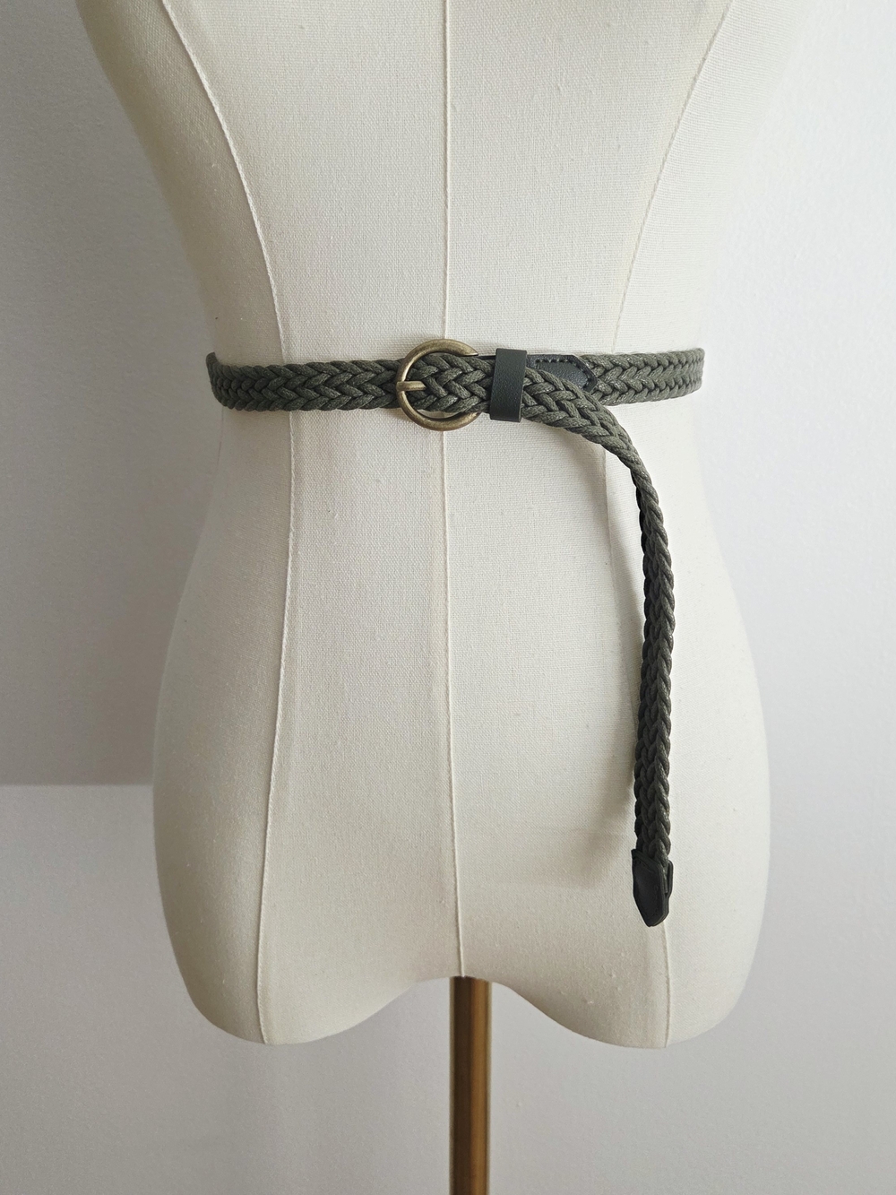 Green Woven Braided Belt